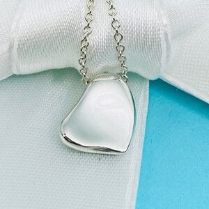 Tiffany & Co Elsa Peretti full heart pendant necklace 925 silver 16“ box